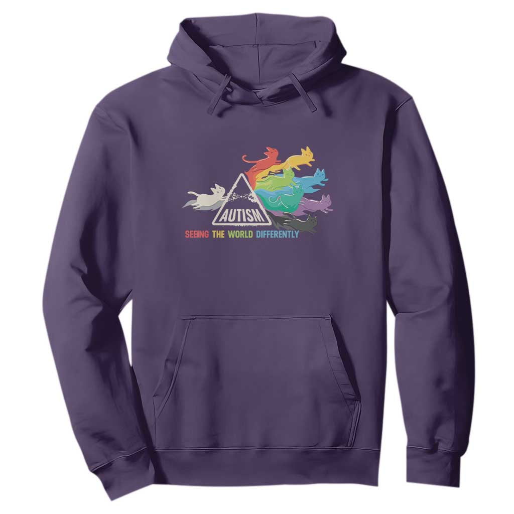 Cat Autism Hoodie Seeing The World Form A Different Angle TS01 Purple Printyourwear