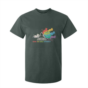 Cat Autism T Shirt For Kid Seeing The World Form A Different Angle TS01 Dark Forest Green Printyourwear