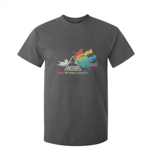 Cat Autism T Shirt For Kid Seeing The World Form A Different Angle TS01 Dark Heather Printyourwear