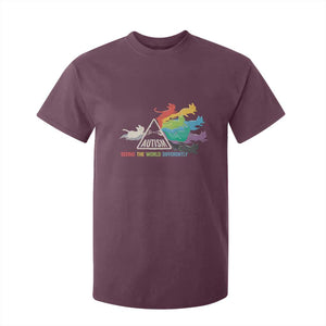 Cat Autism T Shirt For Kid Seeing The World Form A Different Angle TS01 Maroon Printyourwear