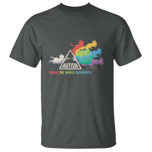 Cat Autism T Shirt Seeing The World Form A Different Angle TS01 Dark Heather Printyourwear