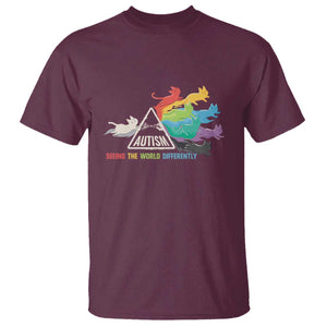 Cat Autism T Shirt Seeing The World Form A Different Angle TS01 Maroon Printyourwear