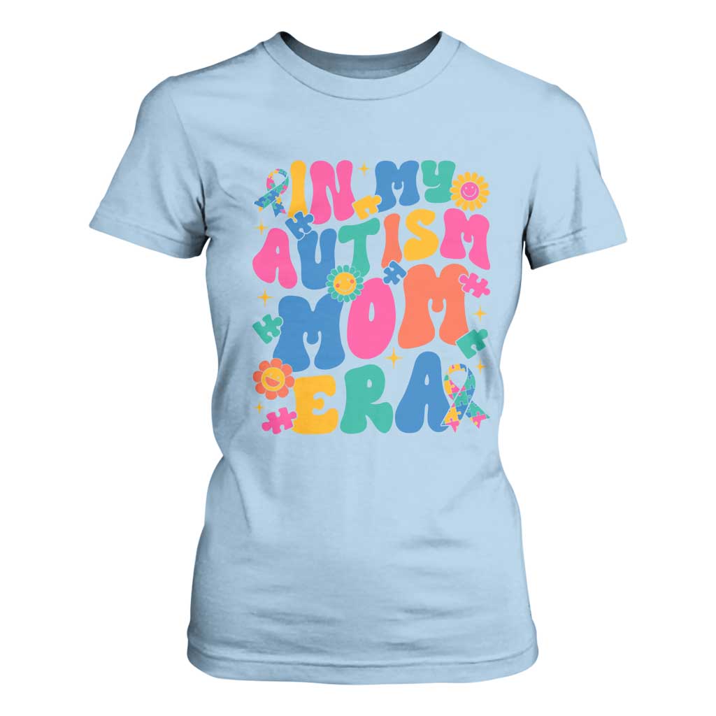 Autism Mama T Shirt For Women In My Autism Mom Era TS01 Light Blue Printyourwear