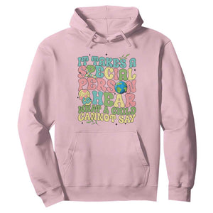 Embrace Autism Hoodie It Takes A Special Person To Hear What A Child Cannot Say TS01 Light Pink Printyourwear