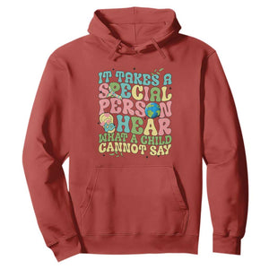 Embrace Autism Hoodie It Takes A Special Person To Hear What A Child Cannot Say TS01 Red Printyourwear