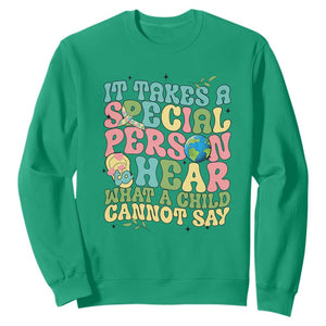 Embrace Autism Sweatshirt It Takes A Special Person To Hear What A Child Cannot Say TS01 Irish Green Printyourwear