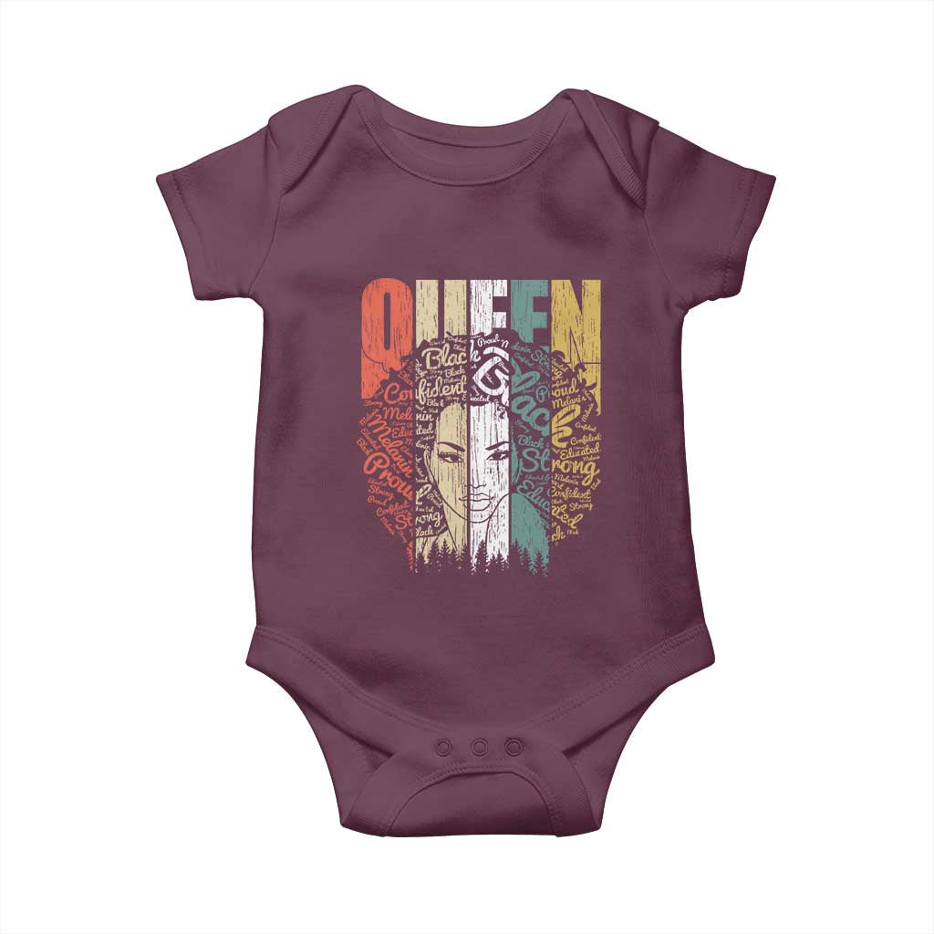 Black History Education Baby Onesie For Women Educated Strong Black Queen TS01 Maroon Print Your Wear