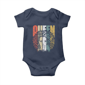 Black History Education Baby Onesie For Women Educated Strong Black Queen TS01 Navy Print Your Wear