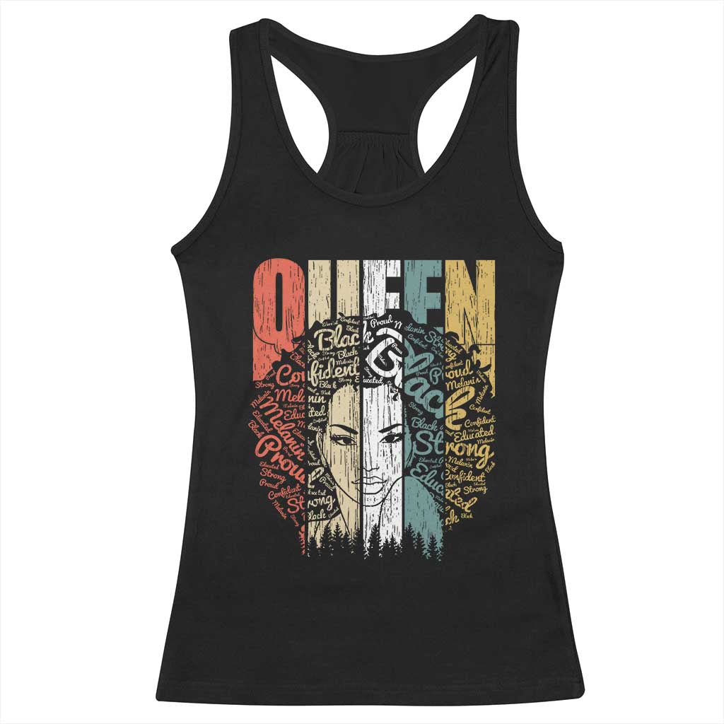Black History Education Racerback Tank Top For Women Educated Strong Black Queen TS01 Black Print Your Wear
