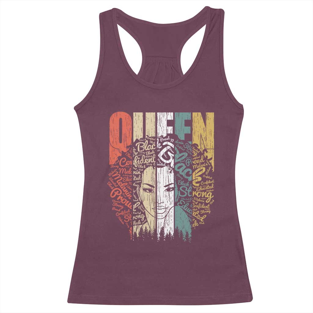 Black History Education Racerback Tank Top For Women Educated Strong Black Queen TS01 Maroon Print Your Wear