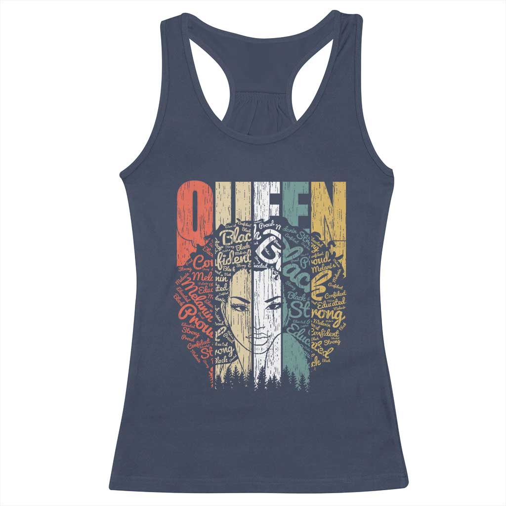 Black History Education Racerback Tank Top For Women Educated Strong Black Queen TS01 Navy Print Your Wear