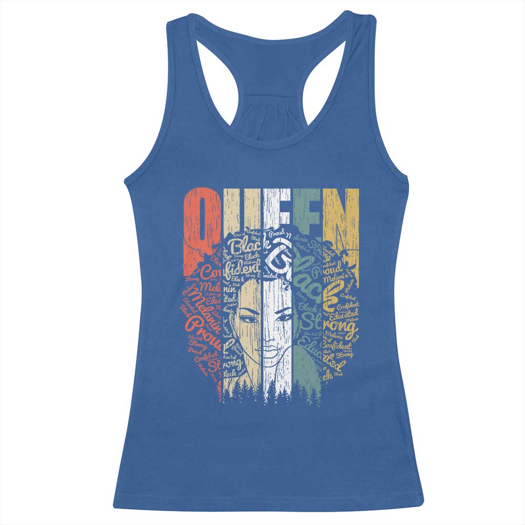 Black History Education Racerback Tank Top For Women Educated Strong Black Queen TS01 Royal Blue Print Your Wear