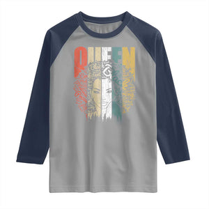 Black History Education Raglan Shirt For Women Educated Strong Black Queen TS01 Sport Gray Navy Print Your Wear