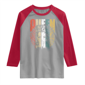 Black History Education Raglan Shirt For Women Educated Strong Black Queen TS01 Sport Gray Red Print Your Wear