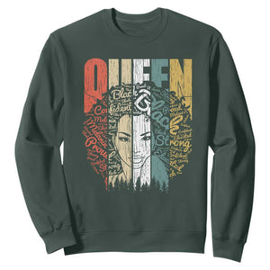 Black History Sweatshirt For Women Educated Strong Black Queen TS01 Dark Forest Green Printyourwear
