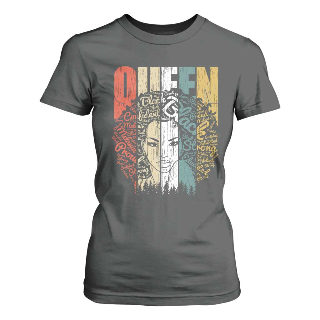 Black History Education T Shirt For Women For Women Educated Strong Black Queen TS01 Dark Heather Print Your Wear