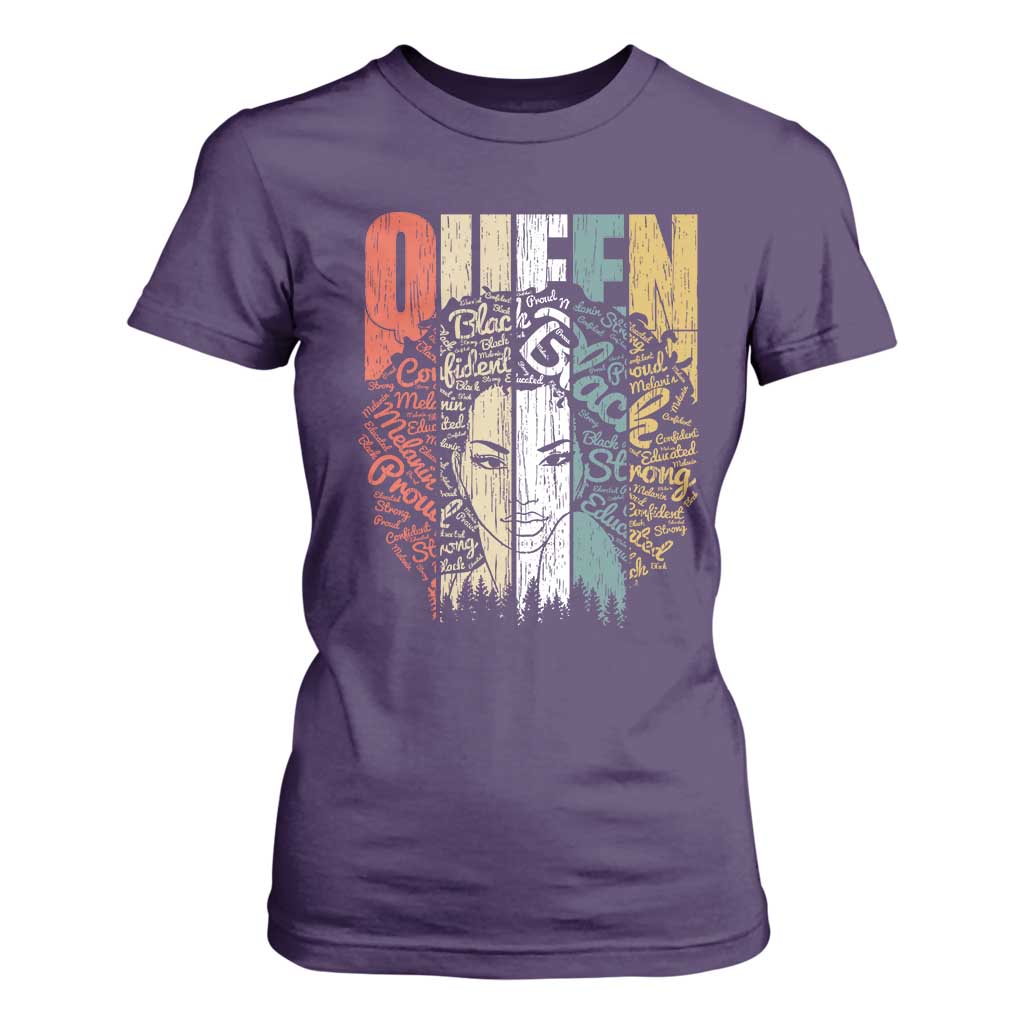 Black History Education T Shirt For Women For Women Educated Strong Black Queen TS01 Purple Print Your Wear