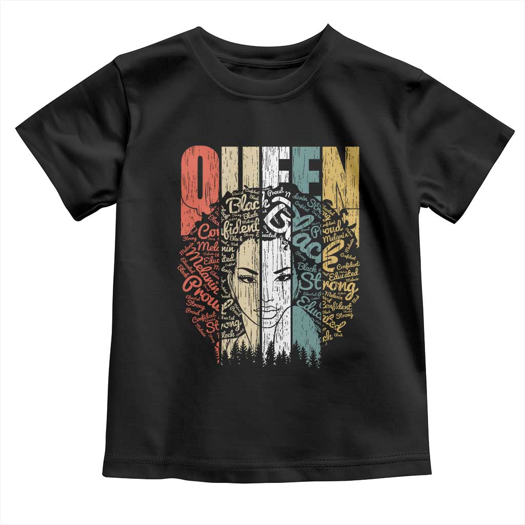 Black History Education Toddler T Shirt For Women Educated Strong Black Queen TS01 Black Print Your Wear