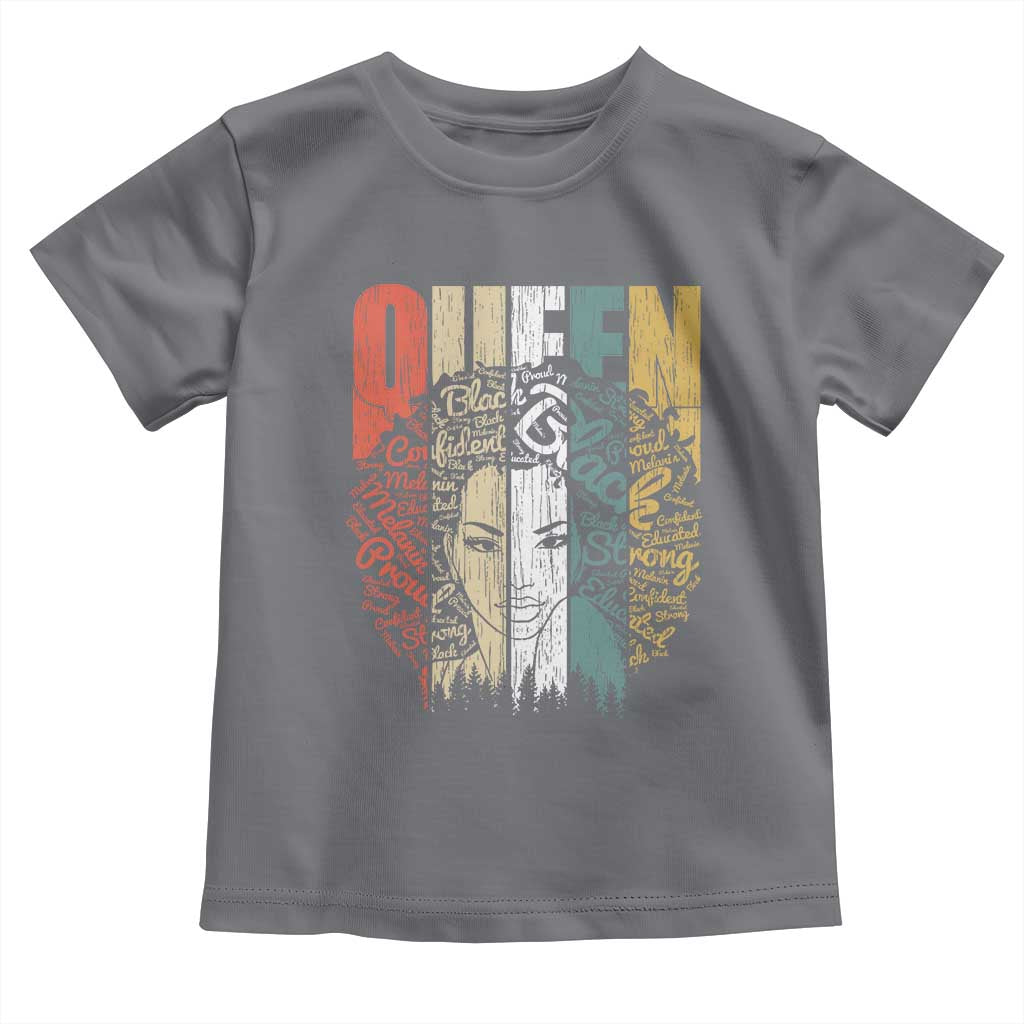Black History Education Toddler T Shirt For Women Educated Strong Black Queen TS01 Charcoal Print Your Wear