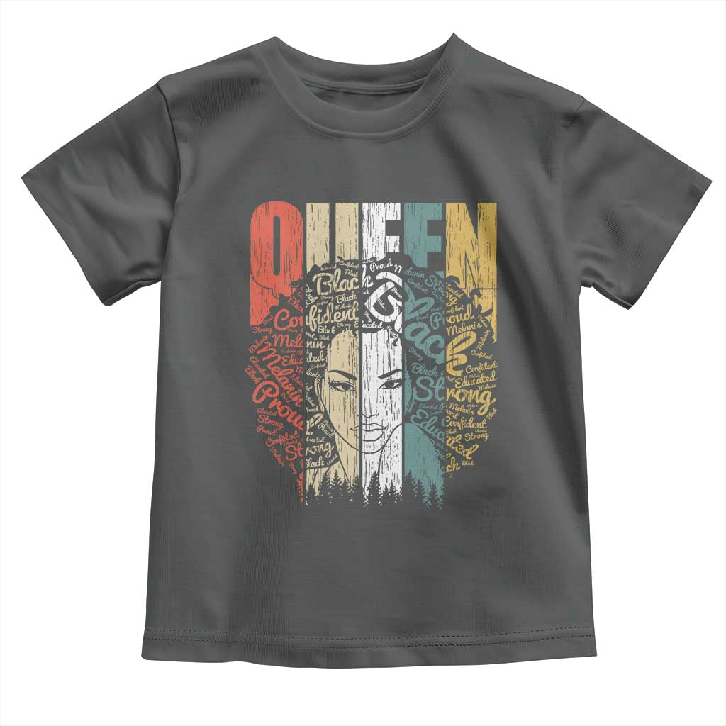 Black History Education Toddler T Shirt For Women Educated Strong Black Queen TS01 Dark Heather Print Your Wear