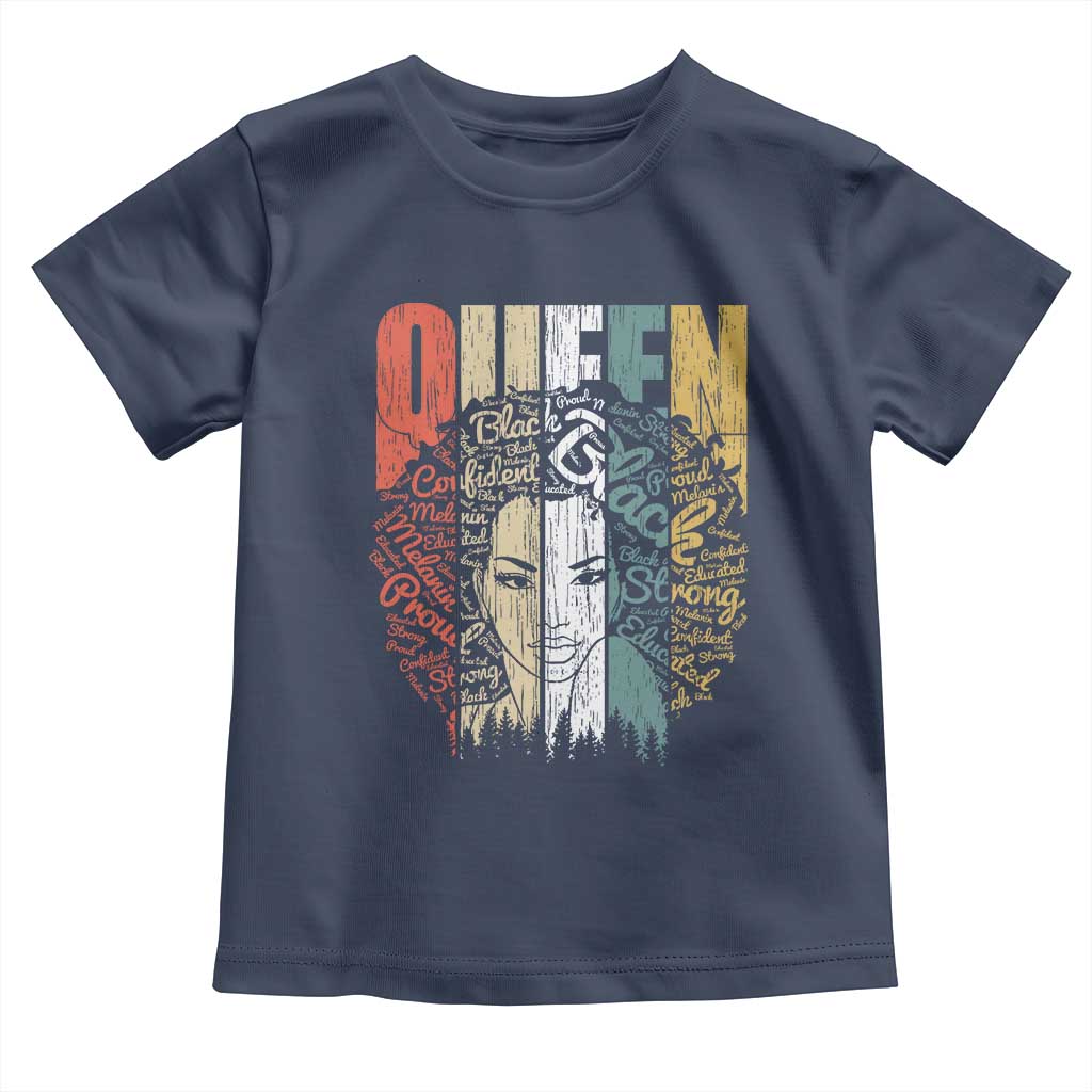 Black History Education Toddler T Shirt For Women Educated Strong Black Queen TS01 Navy Print Your Wear