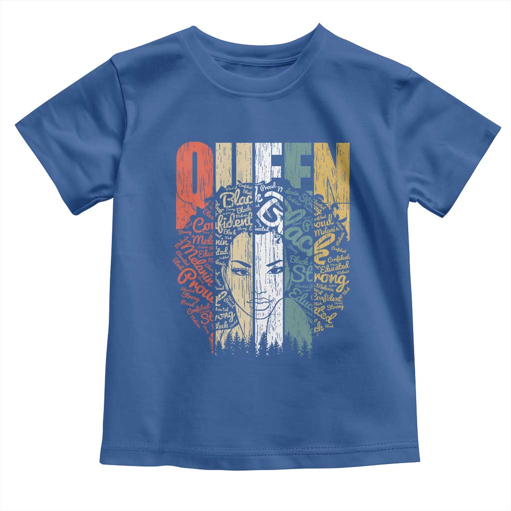 Black History Education Toddler T Shirt For Women Educated Strong Black Queen TS01 Royal Blue Print Your Wear