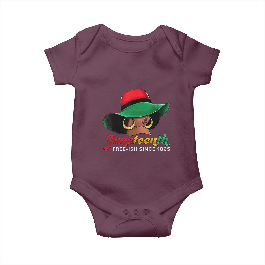 Juneteenth 1865 Baby Onesie Celebrating Black Freedom Day TS01 Maroon Print Your Wear