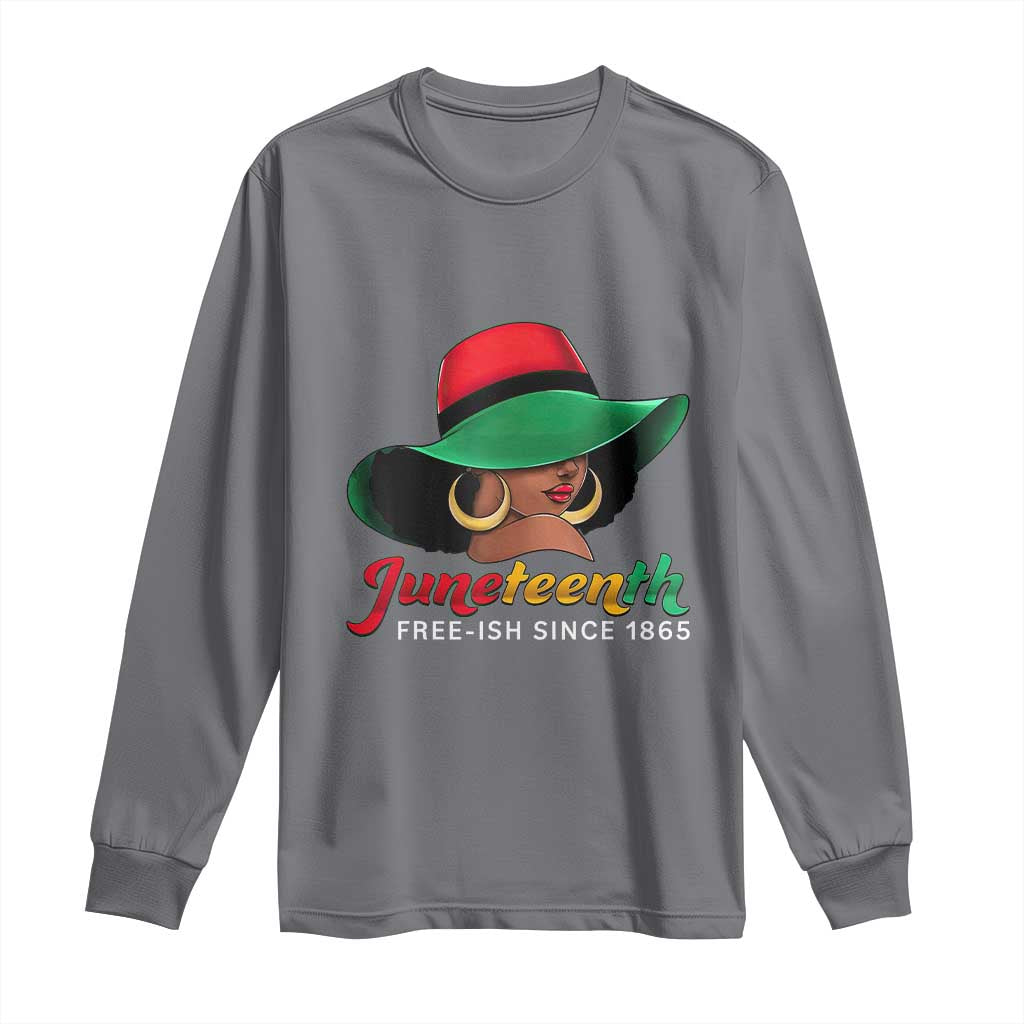 Juneteenth 1865 Long Sleeve Shirt Celebrating Black Freedom Day TS01 Charcoal Print Your Wear