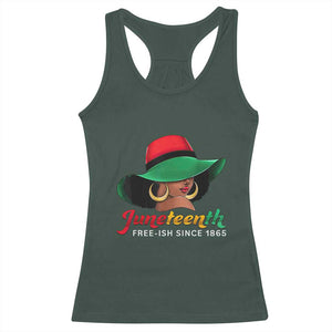 Juneteenth 1865 Racerback Tank Top Celebrating Black Freedom Day TS01 Dark Forest Green Print Your Wear