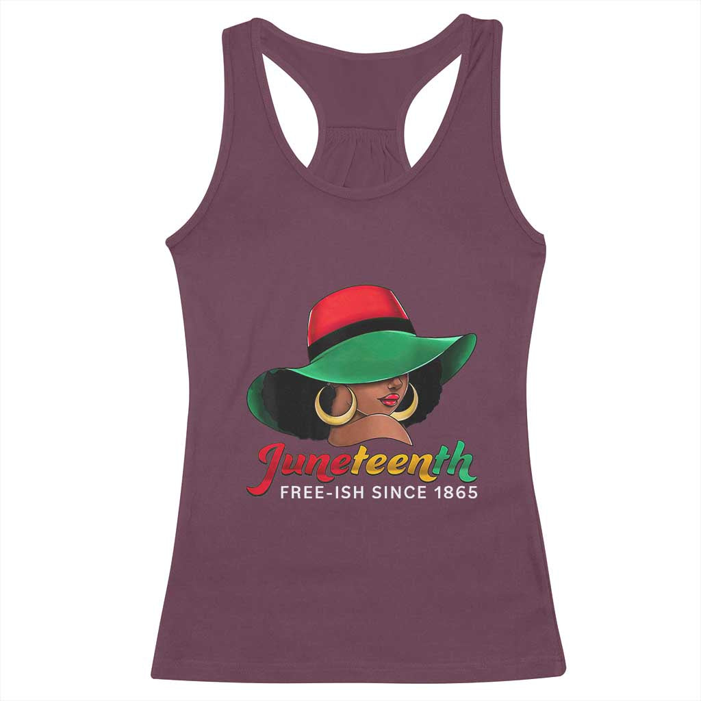 Juneteenth 1865 Racerback Tank Top Celebrating Black Freedom Day TS01 Maroon Print Your Wear