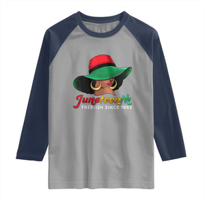 Juneteenth 1865 Raglan Shirt Celebrating Black Freedom Day TS01 Sport Gray Navy Print Your Wear