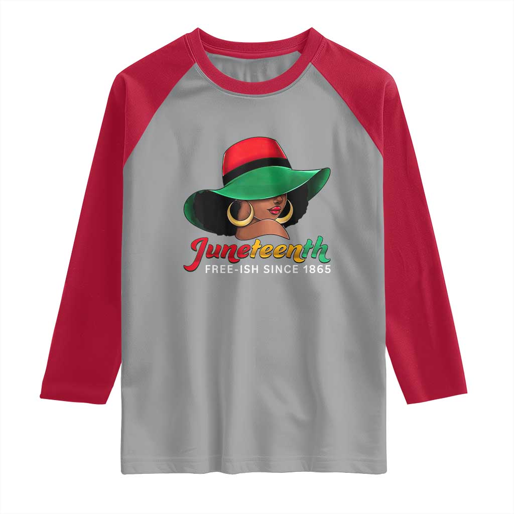 Juneteenth 1865 Raglan Shirt Celebrating Black Freedom Day TS01 Sport Gray Red Print Your Wear