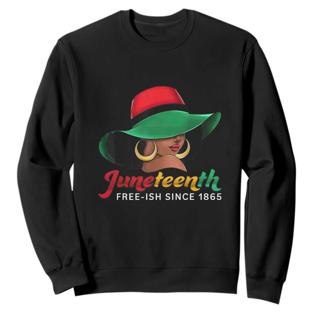 Juneteenth for Women Sweatshirt Celebrating Black Freedom Day 1865 TS01 Black Printyourwear