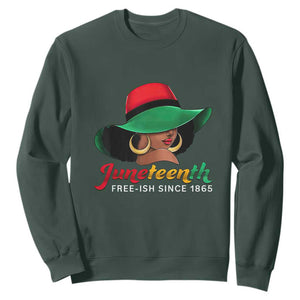 Juneteenth for Women Sweatshirt Celebrating Black Freedom Day 1865 TS01 Dark Forest Green Printyourwear