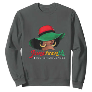 Juneteenth for Women Sweatshirt Celebrating Black Freedom Day 1865 TS01 Dark Heather Printyourwear