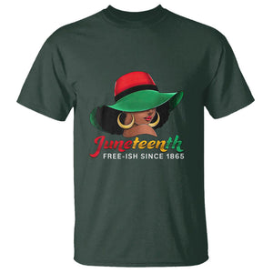 Juneteenth for Women T Shirt Celebrating Black Freedom Day 1865 TS01 Dark Forest Green Printyourwear