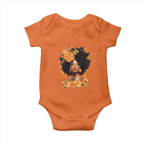 Black Women Unapologetically Dope Juneteenth Black History Baby Onesie TS01 Orange Print Your Wear