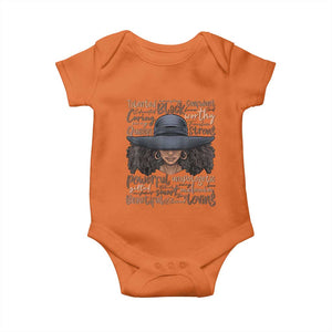African Black History Baby Onesie African American Ladies Juneteenth TS01 Orange Print Your Wear