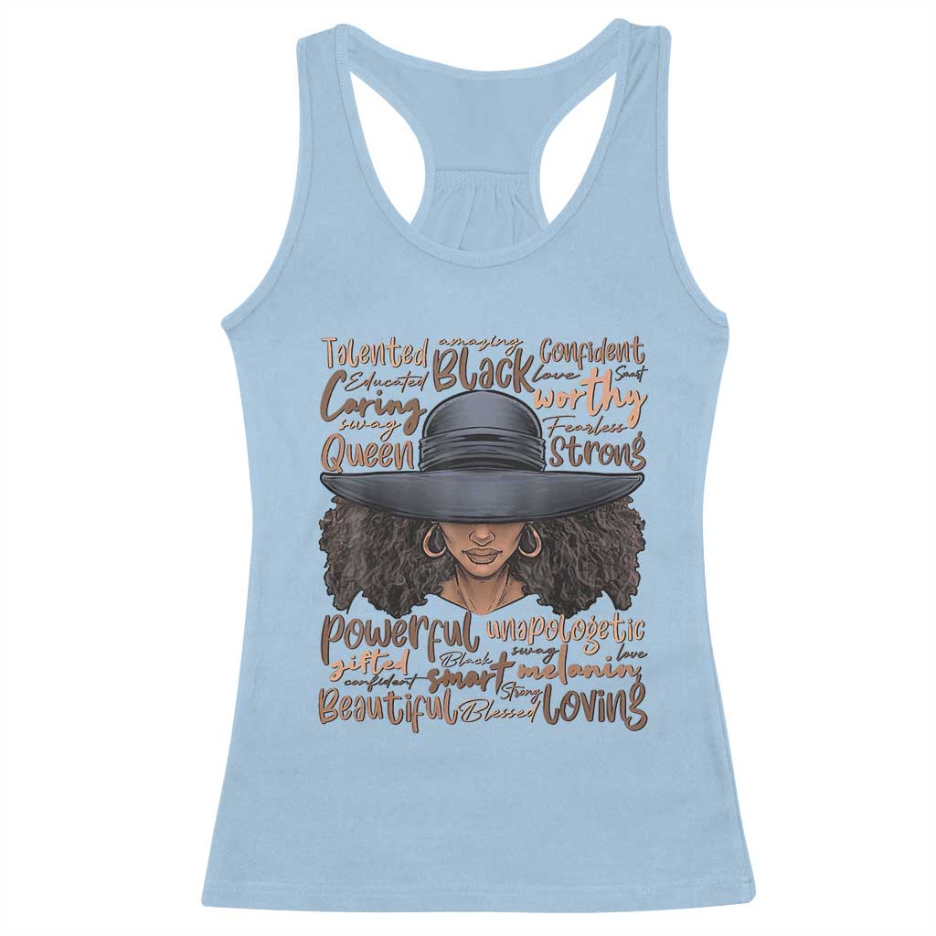 African Black History Racerback Tank Top African American Ladies Juneteenth TS01 Light Blue Print Your Wear