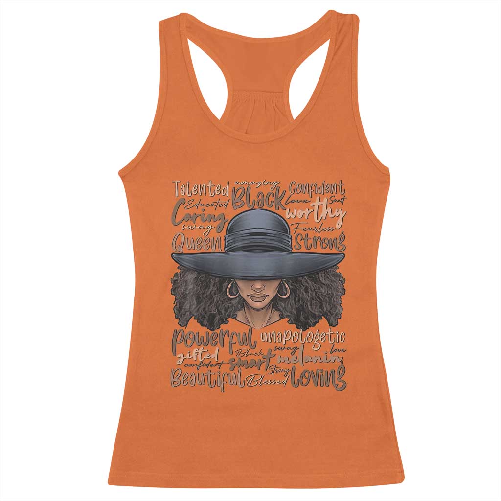 African Black History Racerback Tank Top African American Ladies Juneteenth TS01 Orange Print Your Wear