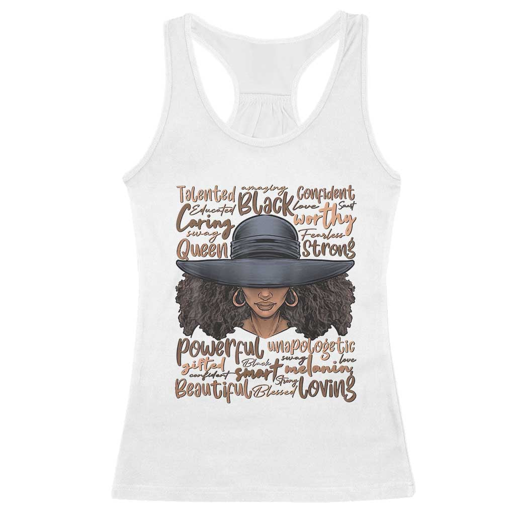 African Black History Racerback Tank Top African American Ladies Juneteenth TS01 White Print Your Wear