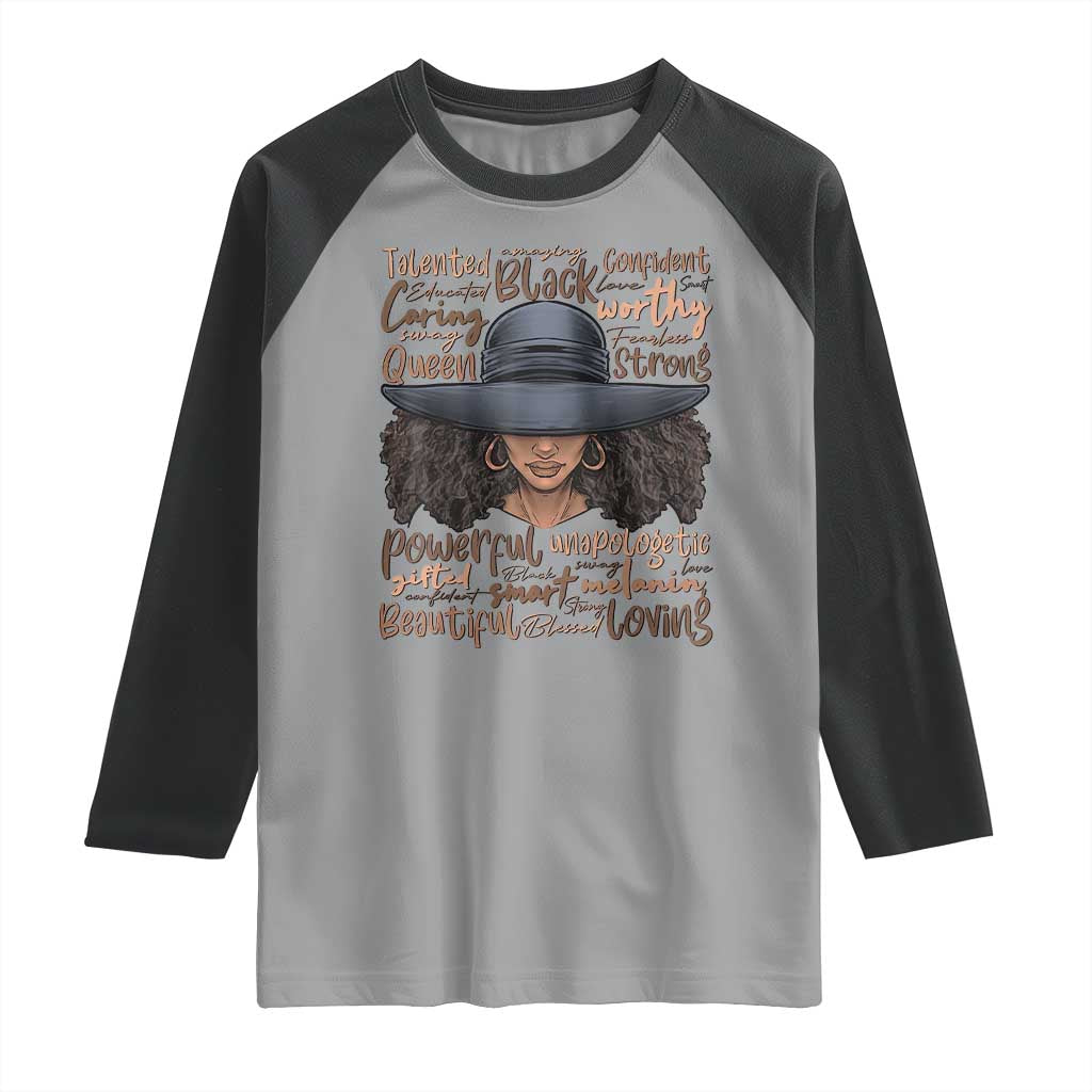 African Black History Raglan Shirt African American Ladies Juneteenth TS01 Sport Gray Black Print Your Wear