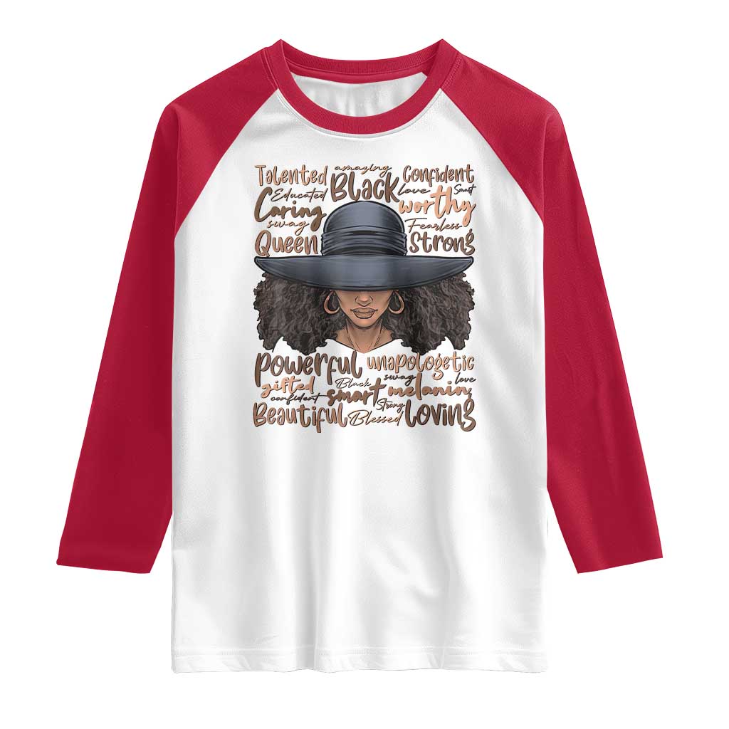 African Black History Raglan Shirt African American Ladies Juneteenth TS01 White Red Print Your Wear