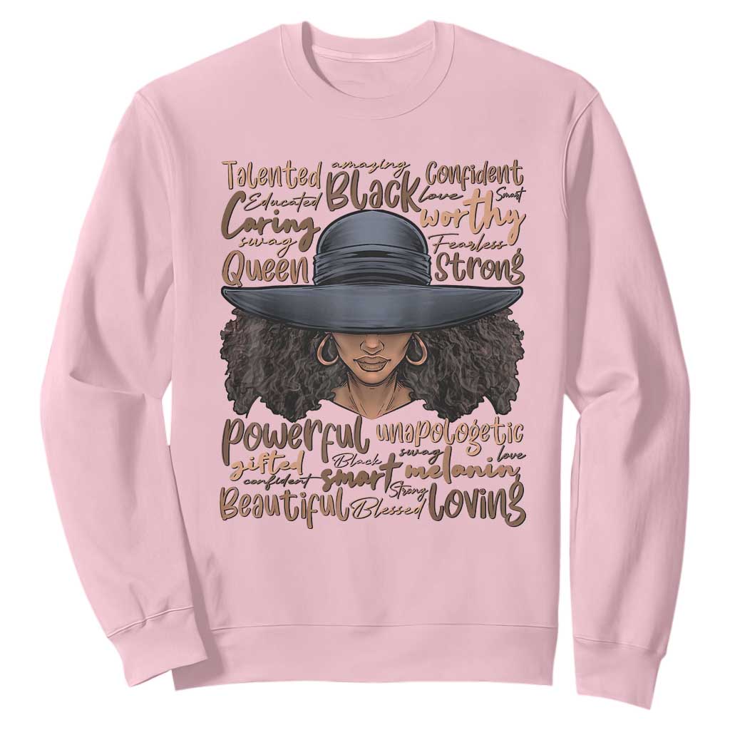 African Black History African American Ladies Juneteenth Sweatshirt TS01 Light Pink Printyourwear