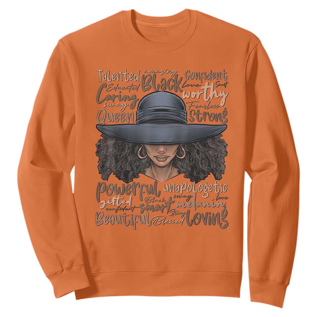 African Black History African American Ladies Juneteenth Sweatshirt TS01 Orange Printyourwear