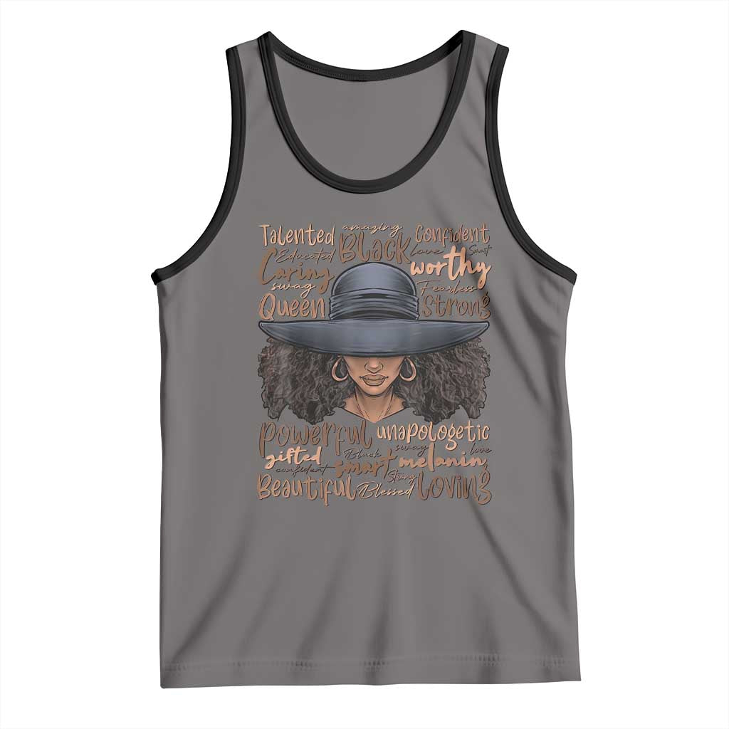 African Black History Tank Top African American Ladies Juneteenth TS01 Deep Heather Black Print Your Wear