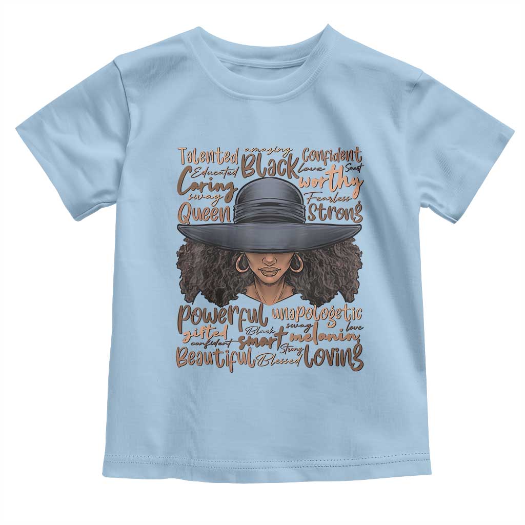 African Black History Toddler T Shirt African American Ladies Juneteenth TS01 Light Blue Print Your Wear