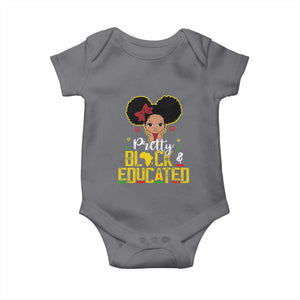 Pretty Black and Educated Baby Onesie I Am The Strong Afro Queen TS01 Charcoal Print Your Wear