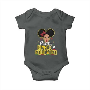 Pretty Black and Educated Baby Onesie I Am The Strong Afro Queen TS01 Dark Heather Print Your Wear