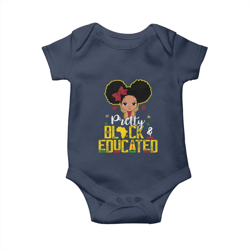 Pretty Black and Educated Baby Onesie I Am The Strong Afro Queen TS01 Navy Print Your Wear